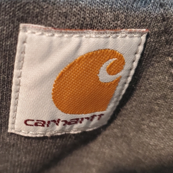 NEW Carhartt Men's Loose Fit Olive Green Hoodie Blue Logo Left Sleeve SIZE XL - Picture 8 of 8